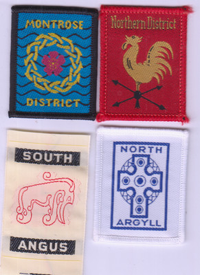 Boy Scout Badges Ext S ANGUS+ Ext MONTROSE+ Ext N ARGYLL + Ext NORTHERN Scotland