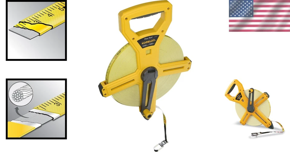 Misuratore a nastro in fibra di vetro giallo Hi-Viz - Immagine 2 di 4