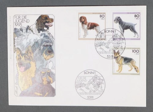MayfairStamps Germany FDC 1995 Dog combo First Day Cover aaw_71591