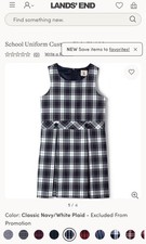 Lands End Kids Plaid Jumper Top of Knee - 6 - White Plaid 542993