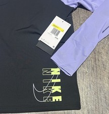 NWT Nike Swoosh Big Kids' Girls' Long-Sleeve Hydroguard Swim Shirt Size Small