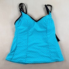 Miraclesuit NWT Size 8 Surf Blue Polka Dot Underwire Tankini Swim Top Shaping