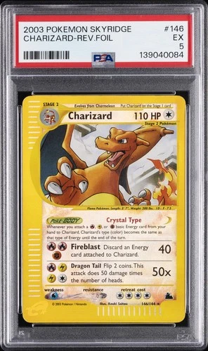 2003 POKEMON SKYRIDGE #146 CHARIZARD-REVERSE FOIL PSA 5
