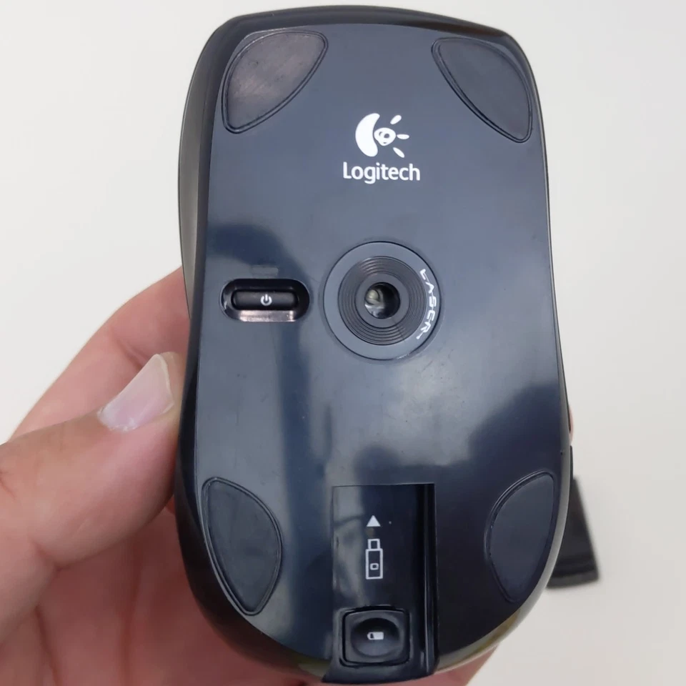 Logitech Wireless Optical Mouse with USB Receiver Silver Black Tested Working - Image 2 of 4