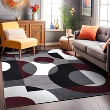 Rugshop Area Rugs Modern Geometric Carpets for Living Room 8x10 Woven Rug Sale