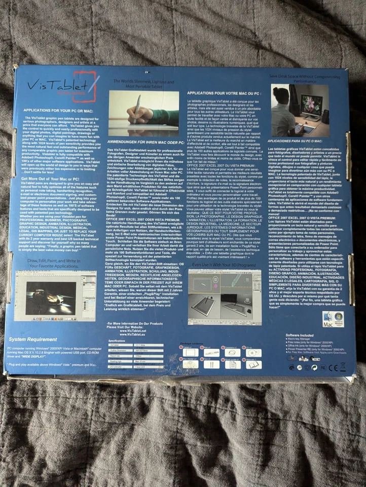 The Original VT12w Graphic Pen Drawing Writing Tablet 12" Widescreen - Image 2 of 3