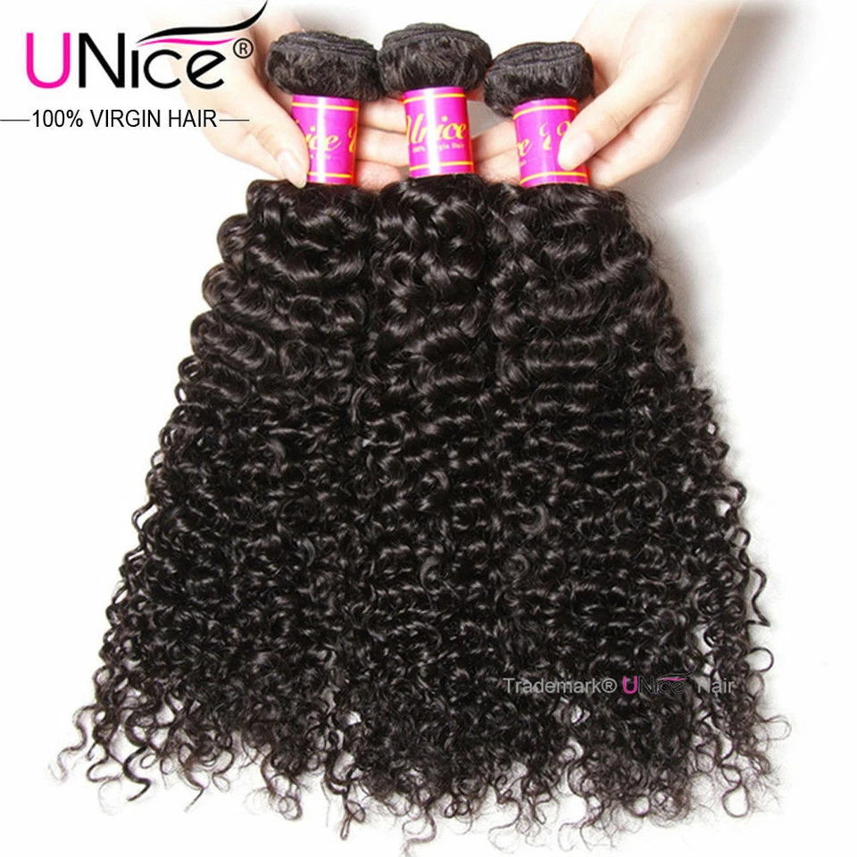 Extensiones de cabello humano rizadas brasileñas de cabello virgen UNICE HAIR 1/3 paquetes Foto 2 de 4
