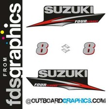 Suzuki DF8 8hp cuatro tiempos fueraborda motor calcomanías / kit de pegatinas