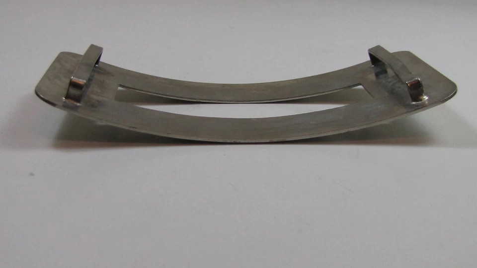 GRANDE BOUCLE DE CEINTURE ANCIENNE POUR FEMME VINTAGE DESIGN 1960 METAL CHROME - Photo 4/4