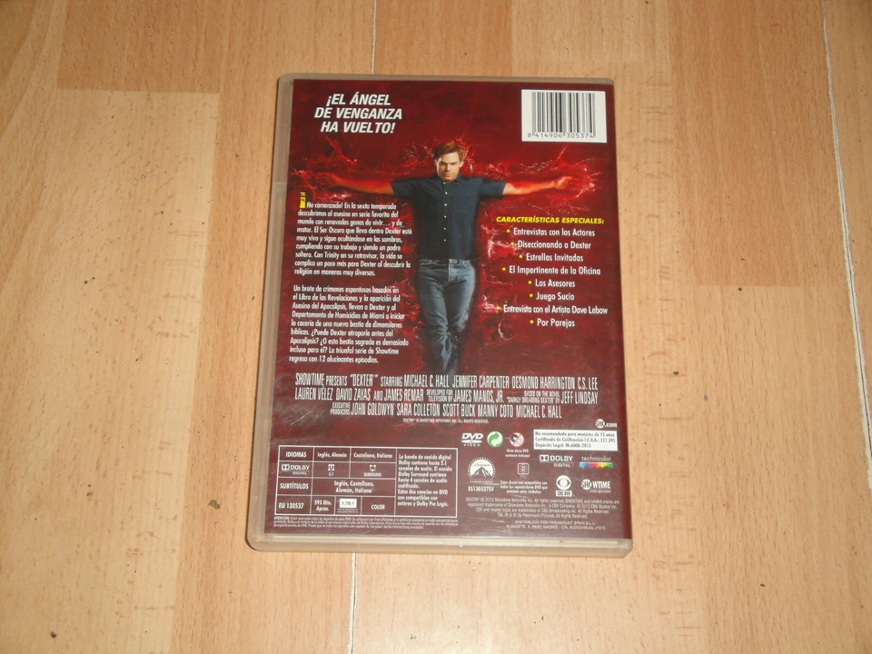 DEXTER 6ª SEXTA TEMPORADA SERIE DE TV EN DVD DEL AÑO 2013 USADA EN BUEN ESTADO - Imagen 2 de 2