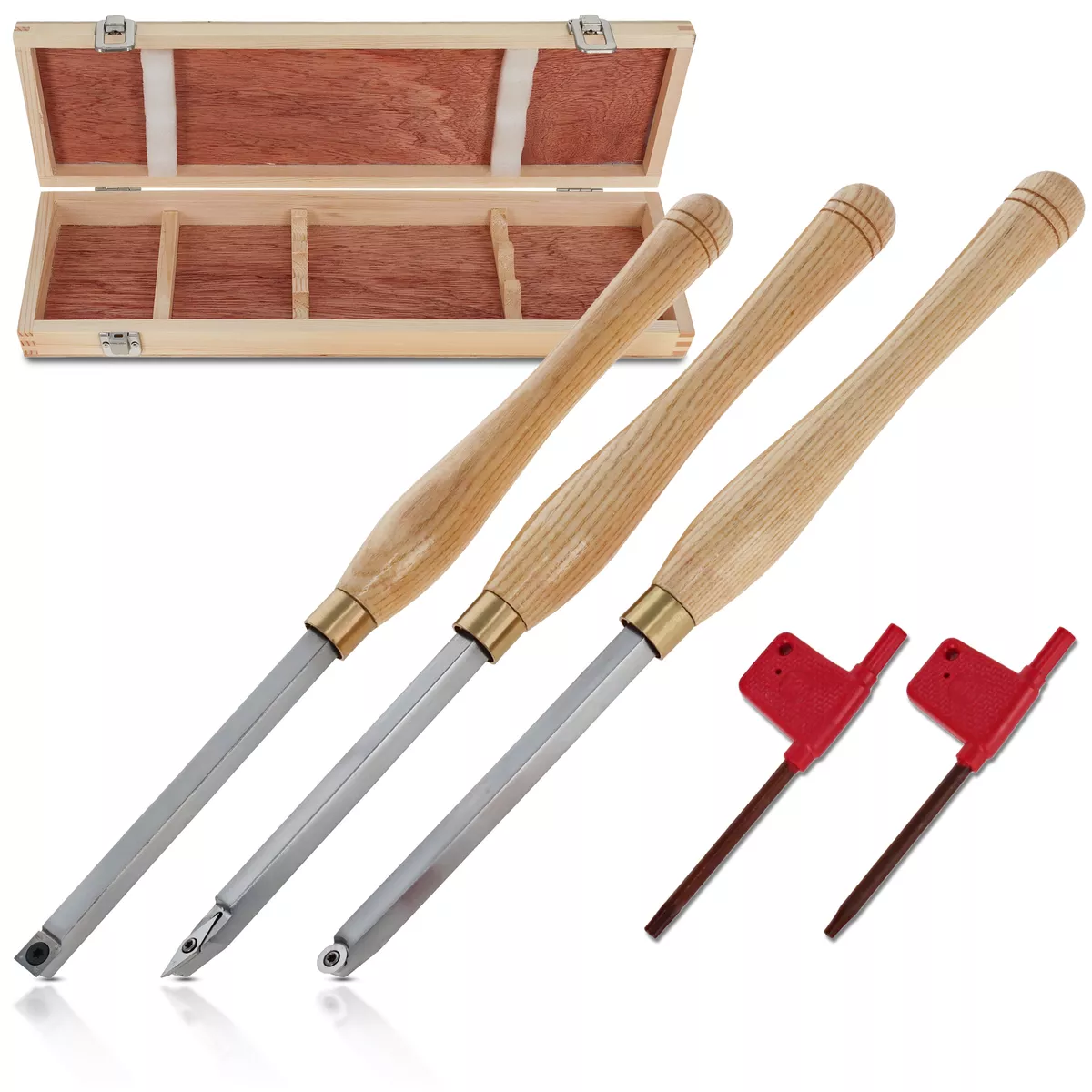 8 Piece Wood Chisel Woodworking Lathe Hand Tool Set - Includes