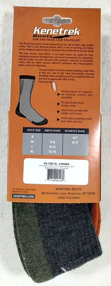 Kenetrek Canada Over-The-Calf Socks X-Large (13-15) One Pair KE-1502-XL - Image 2 of 3