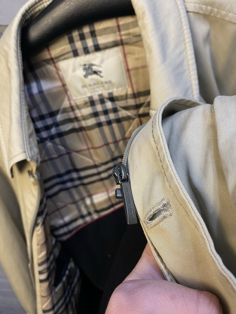 Vintage Burberry London Beige Trench Coat Jacket Mens Size 52 | eBay