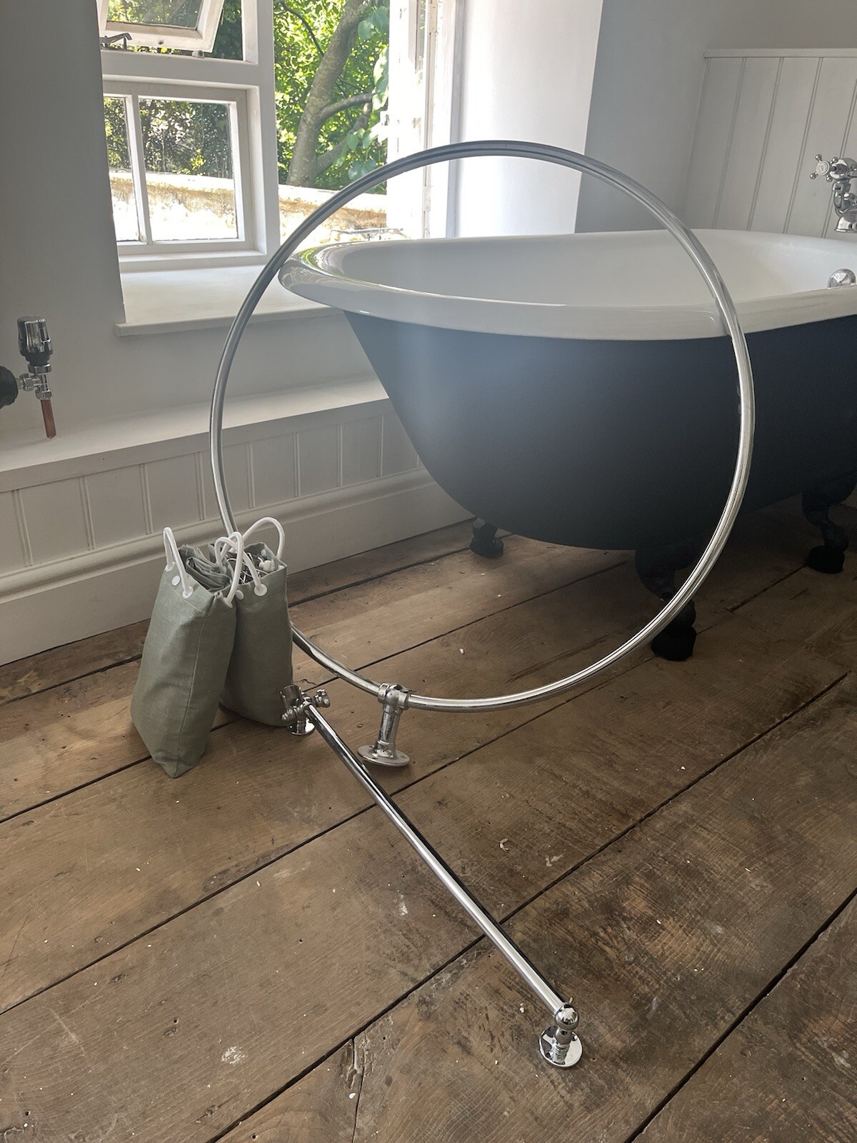 Burlington Shower Chrome Circular Shower Rail & Curtains Rail eBay