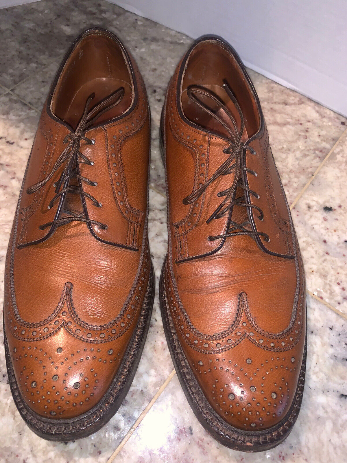 VTG Florsheim Imperial Kenmoor 93602 Brown V cleat Wi… - Gem