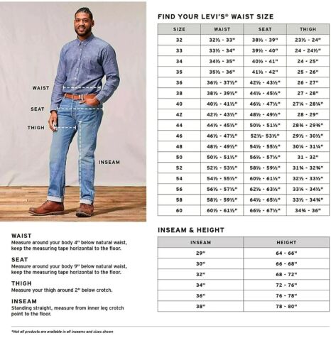 Levi's Men's 501 Original Fit Jeans Big & Tall Size 52 x 29 Black  190416742813 | eBay