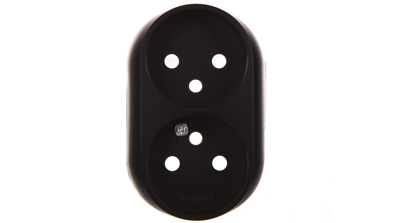 VALENA ALLURE Label for a 2x2p + double socket in black 753998 /T2UK