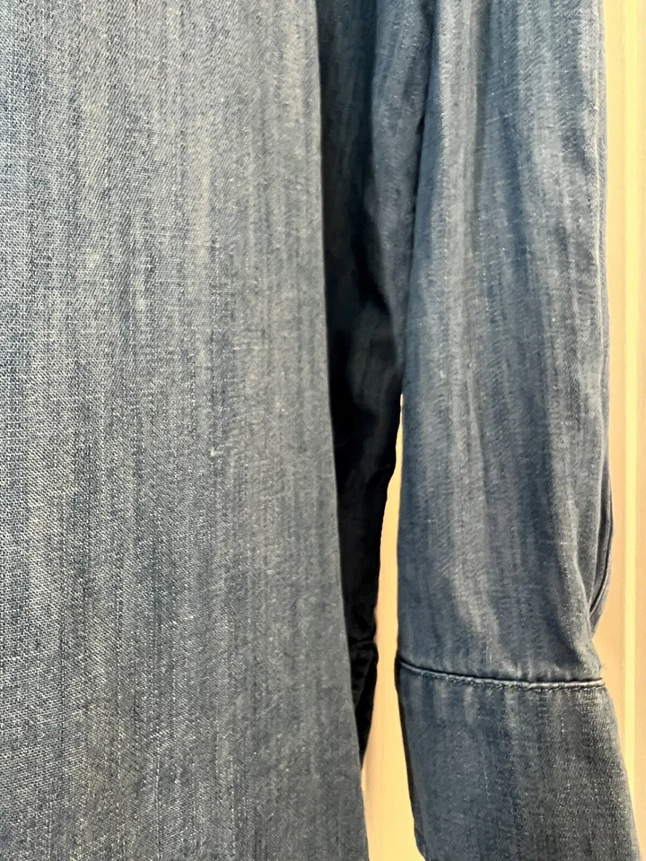 Camisa Lou & Grey Cambray Abotonada Bolsillo Manga Larga Lyocell Lino Denim S Foto 4 de 4