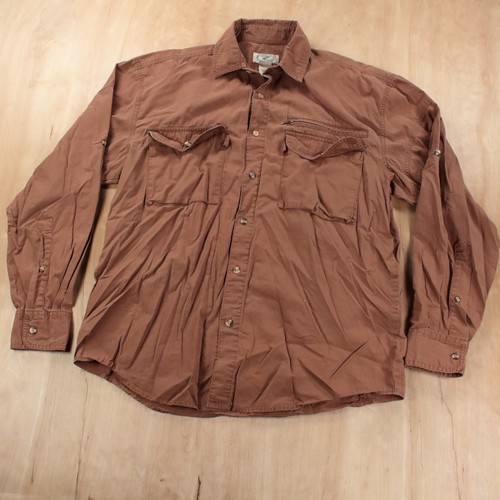 LL BEAN fly fishing shirt MEDIUM brown 