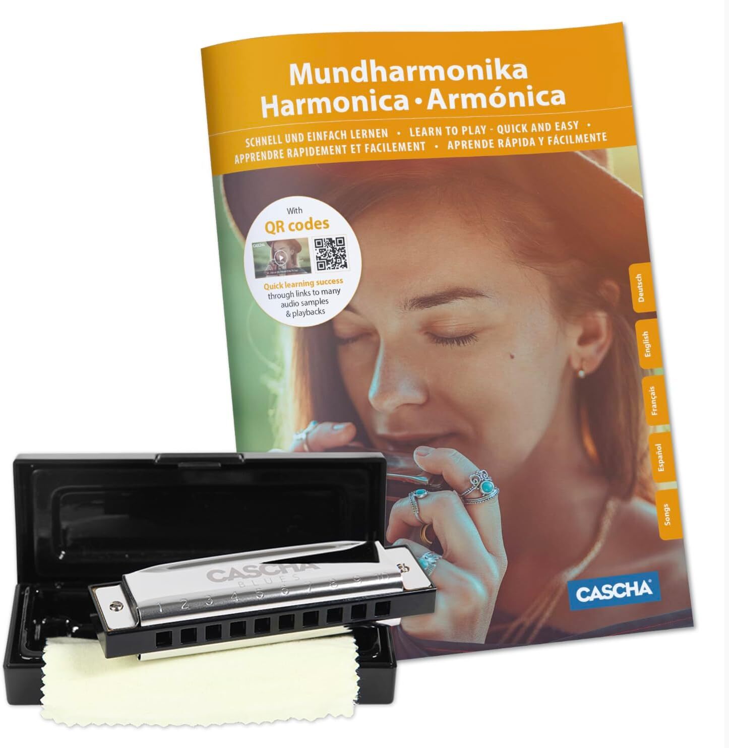 Harmonica blues harp Cascha HH 1600 kit complet pour apprendre la musique chez soi