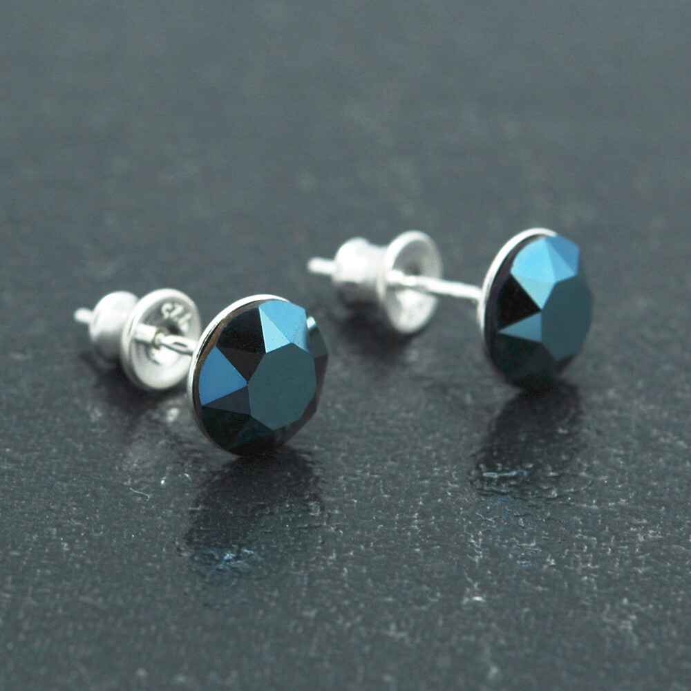 Boucles d'oreilles cristal 8mm et monture argent 925 d'exception