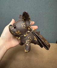 New Luxury Dog Key Chain Leather Lanyard Bag Charms Keyring Women Car Keychain