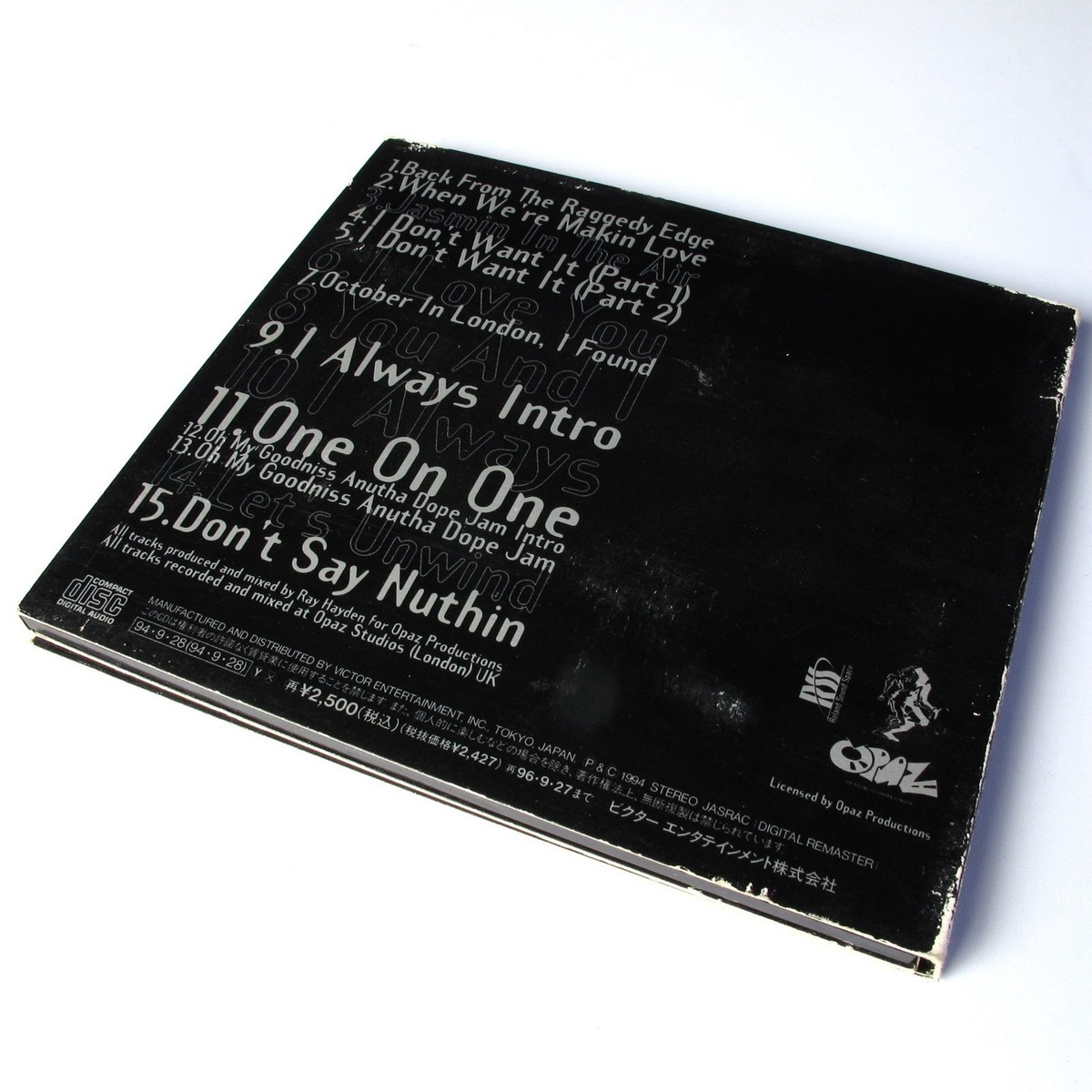 Opaz Featuring Ray Hayden - Back From The Raggedy Edge JAPAN CD