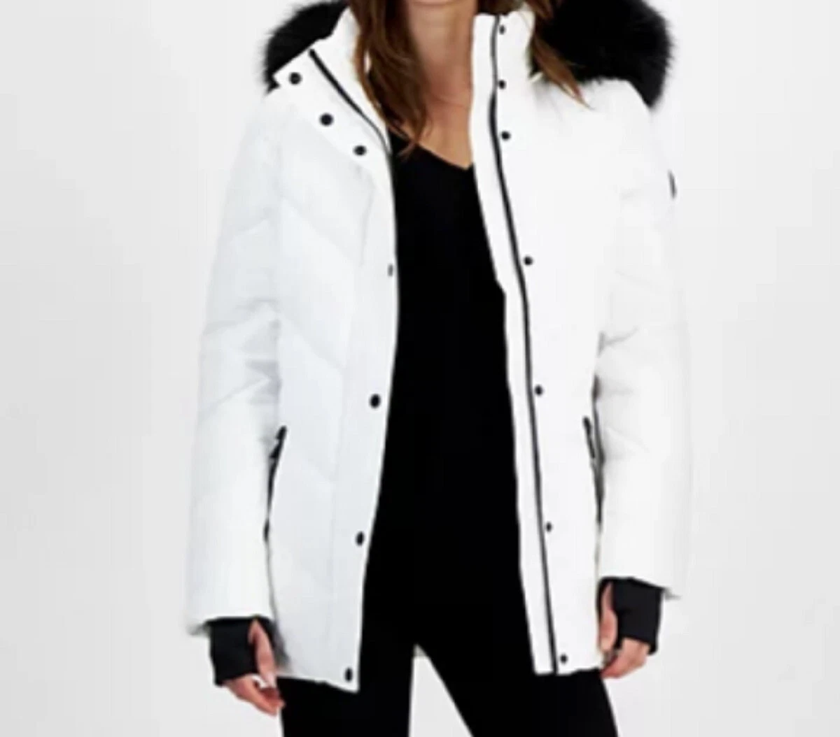 Michael Kors Cappotto Donna Puffer Impermeabile Invernale Pelliccia Cappuccio Giacca XL $265