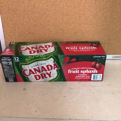 Canada Dry Caffeine Free Fruit Splash Cherry Ginger Ale Soda 12 pack