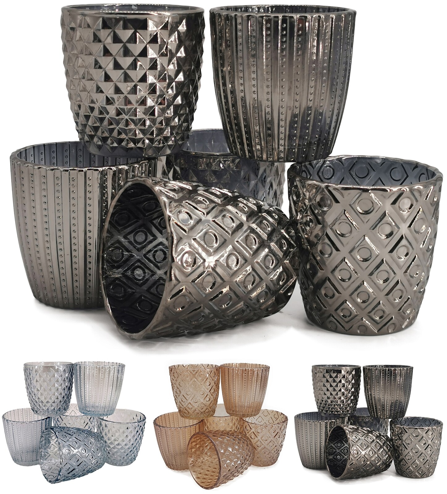 YBCPACK Teelichthalter Glas 12er-Set, Teelichtgläs Produktbild-Vorschau 2