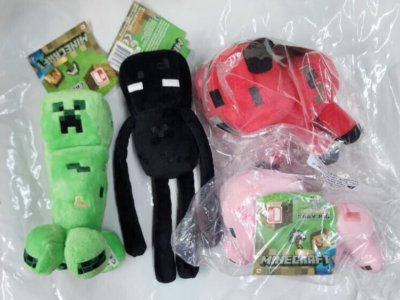 Minecraft Plush 4pc set (Enderman, Mooshroom, Creeper, Baby Pig
