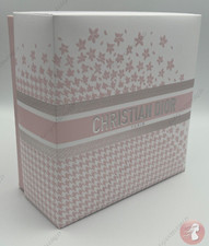 Dior Gift Box PINK  WHITE  SILVER Empty Gift Box 8.5 x 8.5 x 4 Inch  Tissue