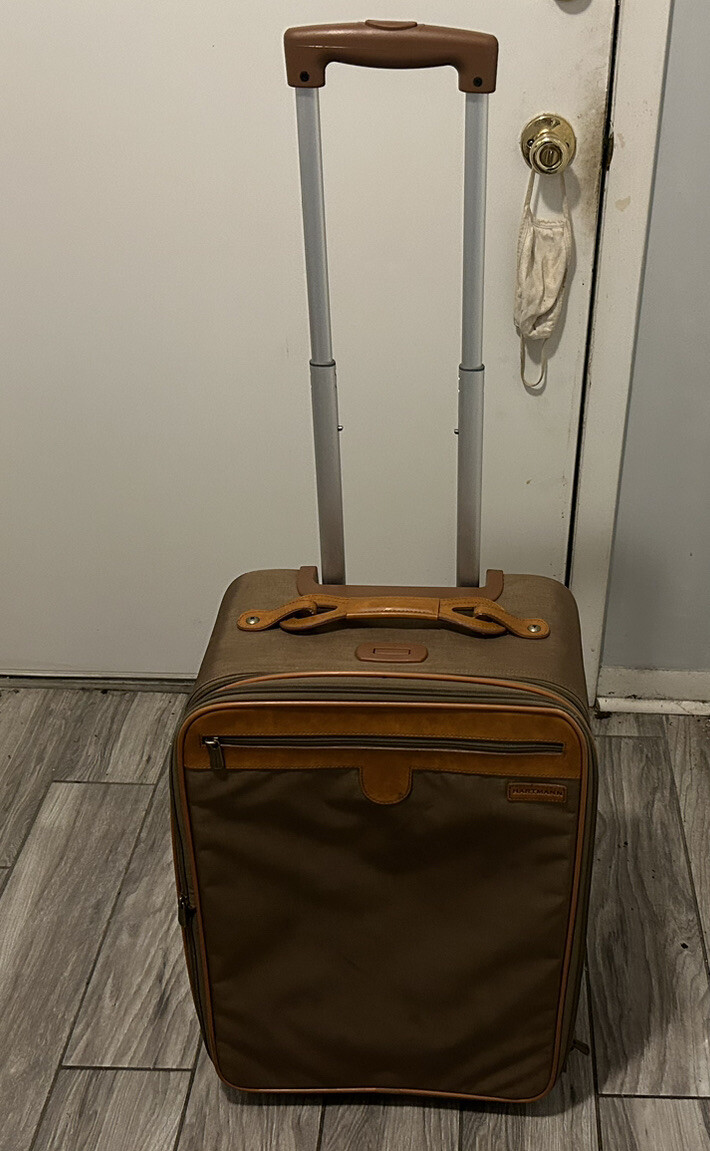 Hartmann 22" Wheeled Upright Carry On Ballistic Nylon/Leather Luggage Vintage eBay