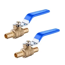 2 PCS EFIELD 3/4" PEX FULL PORT SHUT OFF  BALL VALVE , LEAD FREE  BRASS , UPC