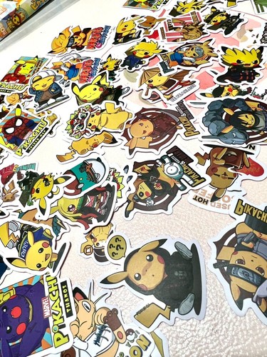 Pokemon Pikachu Stickers 60PCS doodle for suitcase notebook waterproof Reuse - Picture 4 of 5