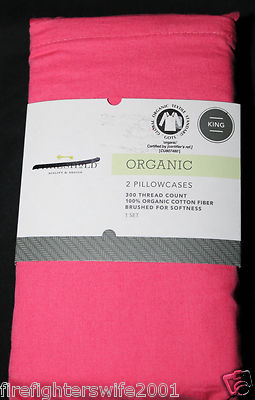 Threshold King Organic Cotton Pillowcases Honeysuckle 300 thread count #3222