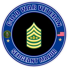 Cold War Veteran Sergeant Major Bumper Sticker Military Vinyl Soldier Decal 5"
