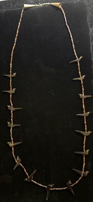 Authentic Vintage Zuni  Native American Heishi Bird fetish necklace  