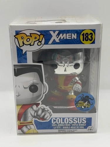 Funko Pop Colossus 183 Chrome Marvel X-Men Comikaze Exclusive New With Protector