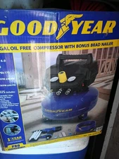 pancake air compressor kit 6gal With Nailer 18gage, 1/4"Hose, Plugs 