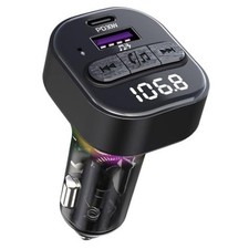 Bluetooth 5.3 FM Transmitter for Car, Bluetooth Car Adapter with Type-C Black