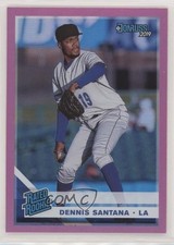2019 Panini Donruss Rated Rookie Holo Pink Dennis Santana #37 0a3