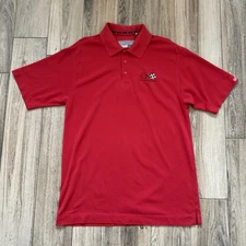 Cutter & Buck Chevrolet Corvette Flags Red Polo Golf Shirt Size Large/L