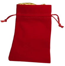 Red Velvet with Luxury Satin Gold Lining 4x6 Opera Glasses Bag Storage Pouch New