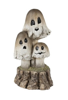 15 3/4'' 3 Spooky Mushroom Ghosts Statue Halloween Statue Haunted House Decor
