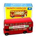 Matchbox Lesney Regular Wheels 5 Routemaster Bus, red "Visco Static", mib!