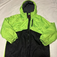 Swiss Tech Hooded W XL Safety Green insulated jacket. Outer zip missing. 