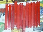 Original set of 12 red plastic girders for Lesney Matchbox #58c DAF Girder Truck