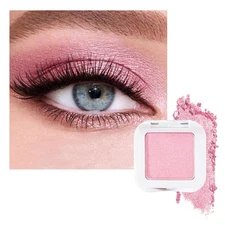 evpct Pink Single Eyeshadow Palette, Bright Light Pink Rose Glitter Shimmer S...