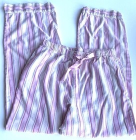 Victoria Secret 2 Piece Pajama Set Striped Size Small Pink White